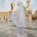 Telekung Travel Satin Printed (Awning Moss Crepe Berdagu) in TRD0014