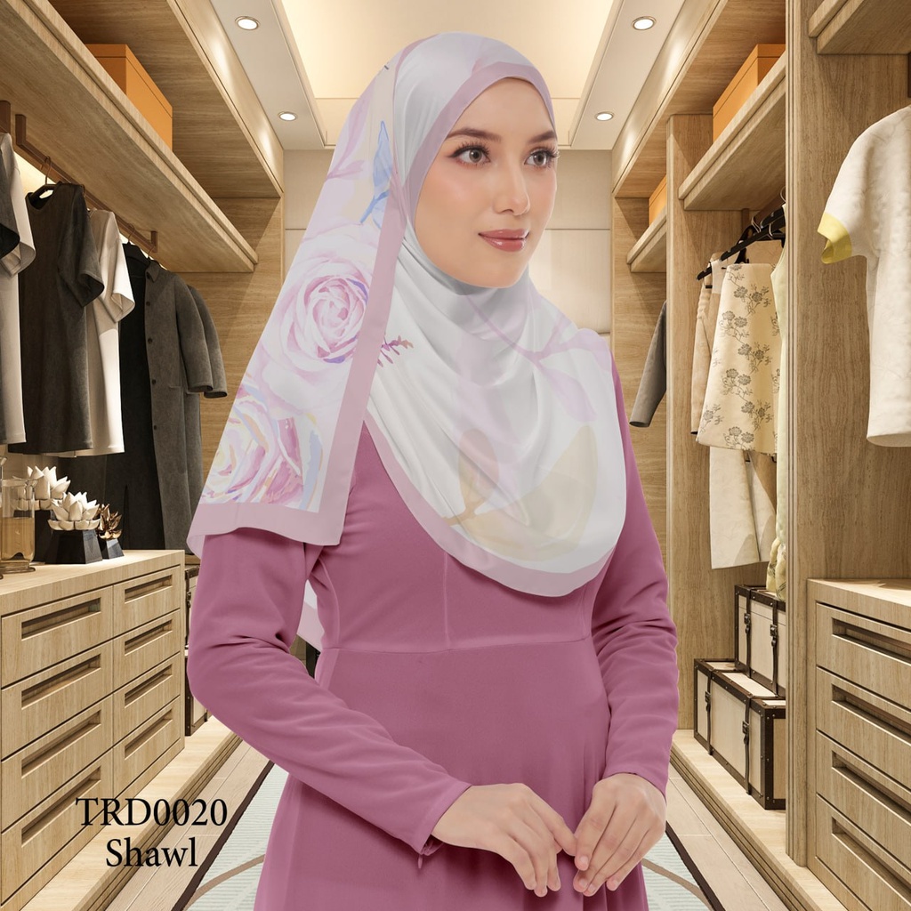 Tudung Shawl in TRD0020 (Standard 1.8m x 0.7m, Chiffon Babydoll, Tak Tambah Nama, Taknak Giftcard)