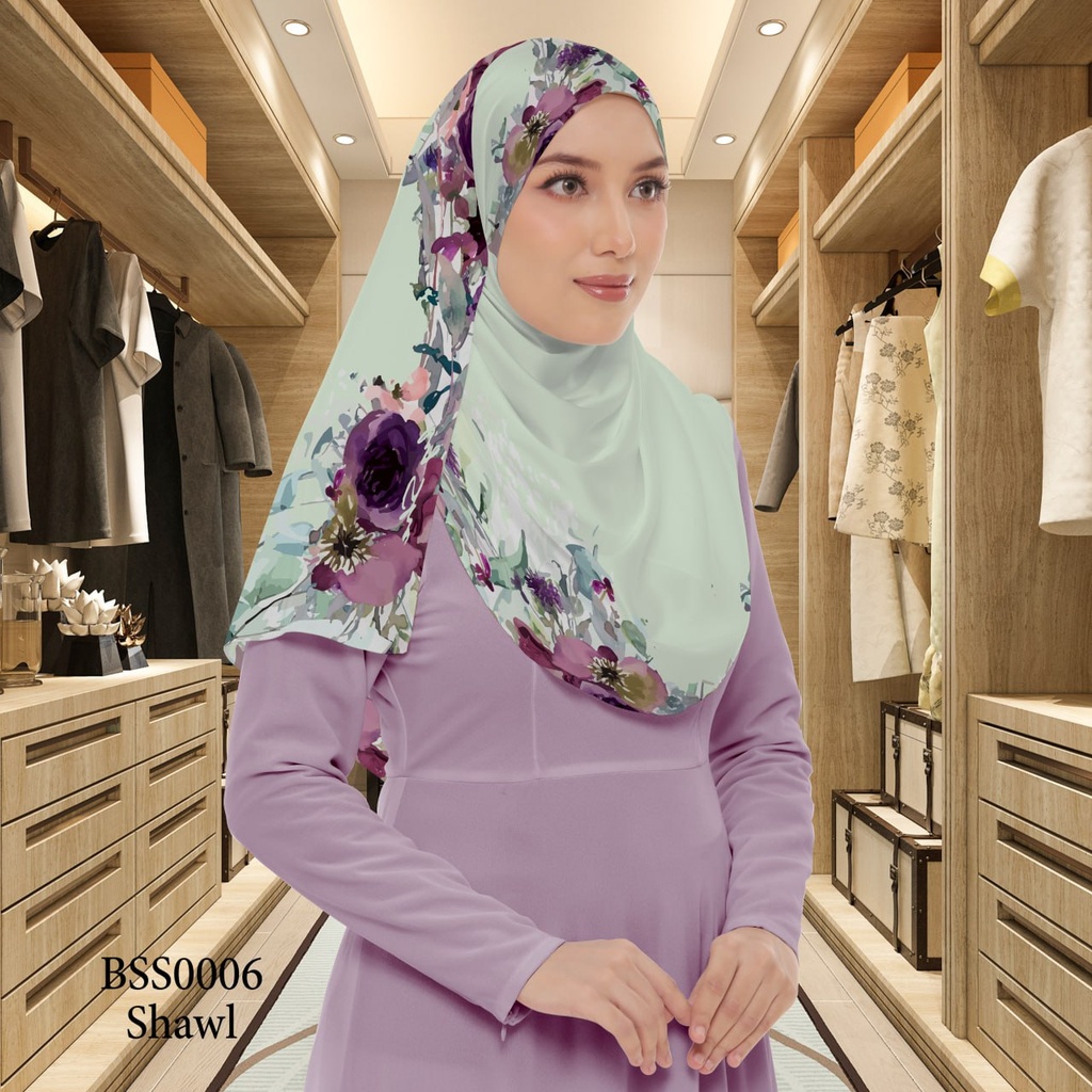 Tudung Shawl in BSS0006 (Standard 1.8m x 0.7m, Chiffon Babydoll, Tak Tambah Nama, Taknak Giftcard)