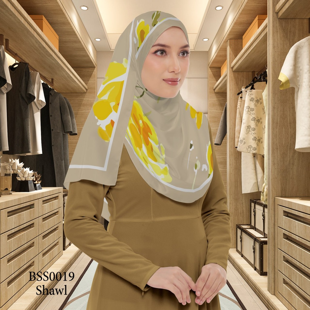 Tudung Shawl in BSS0019 (Standard 1.8m x 0.7m, Chiffon Babydoll, Tak Tambah Nama, Taknak Giftcard)