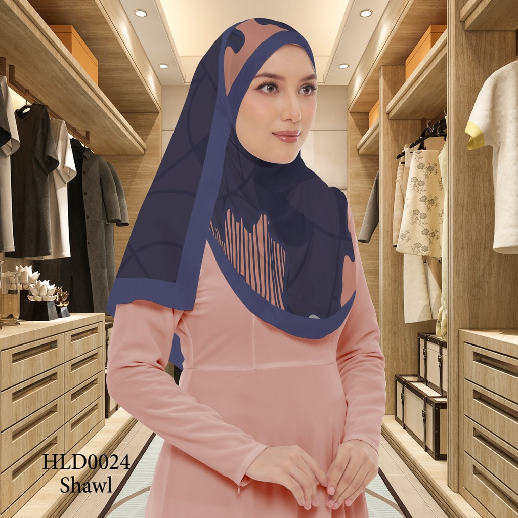 Tudung Shawl in HLD0024 (Standard 1.8m x 0.7m, Chiffon Babydoll, Tak Tambah Nama, Taknak Giftcard)