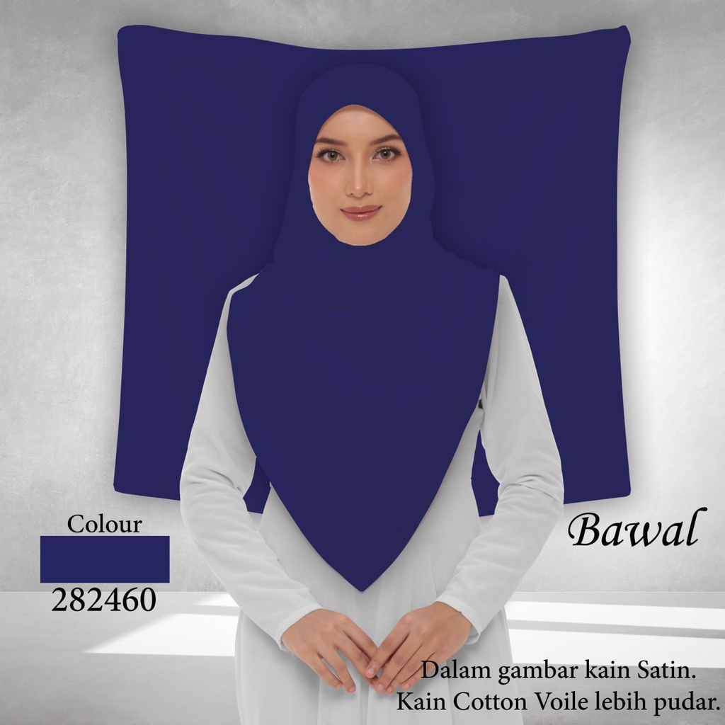 Bawal Plain 282460 (Cotton Voile Premium, Taknak Curve, Taknak Border, Bidang 40" (Kids), Bawal Biasa (No Awning), Tak Tambah Nama, Taknak Giftcard)