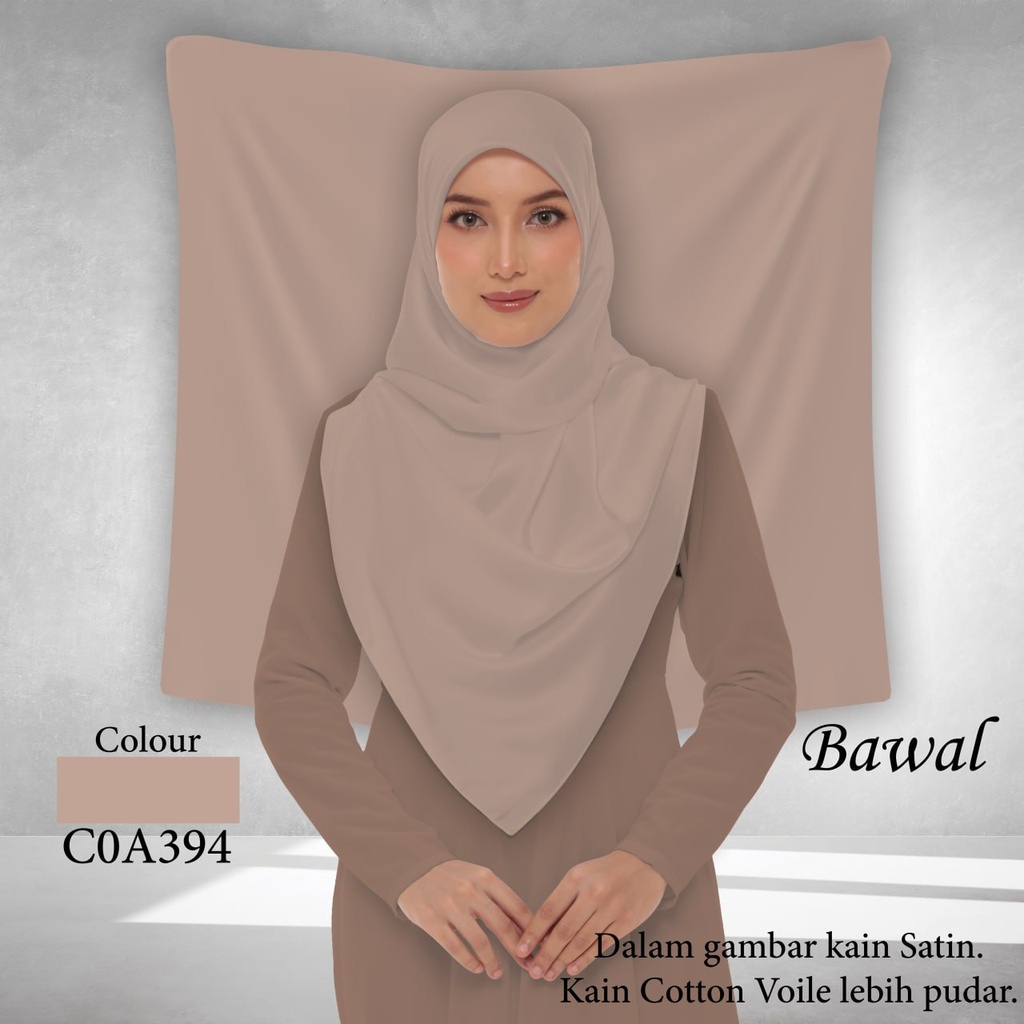 Bawal Plain C0A394 (Cotton Voile Premium, Taknak Curve, Taknak Border, Bidang 40" (Kids), Bawal Biasa (No Awning), Tak Tambah Nama, Taknak Giftcard)