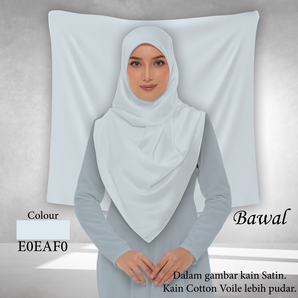 Bawal Plain E0EAF0 (Cotton Voile Premium, Taknak Curve, Taknak Border, Bidang 40" (Kids), Bawal Biasa (No Awning), Tak Tambah Nama, Taknak Giftcard)