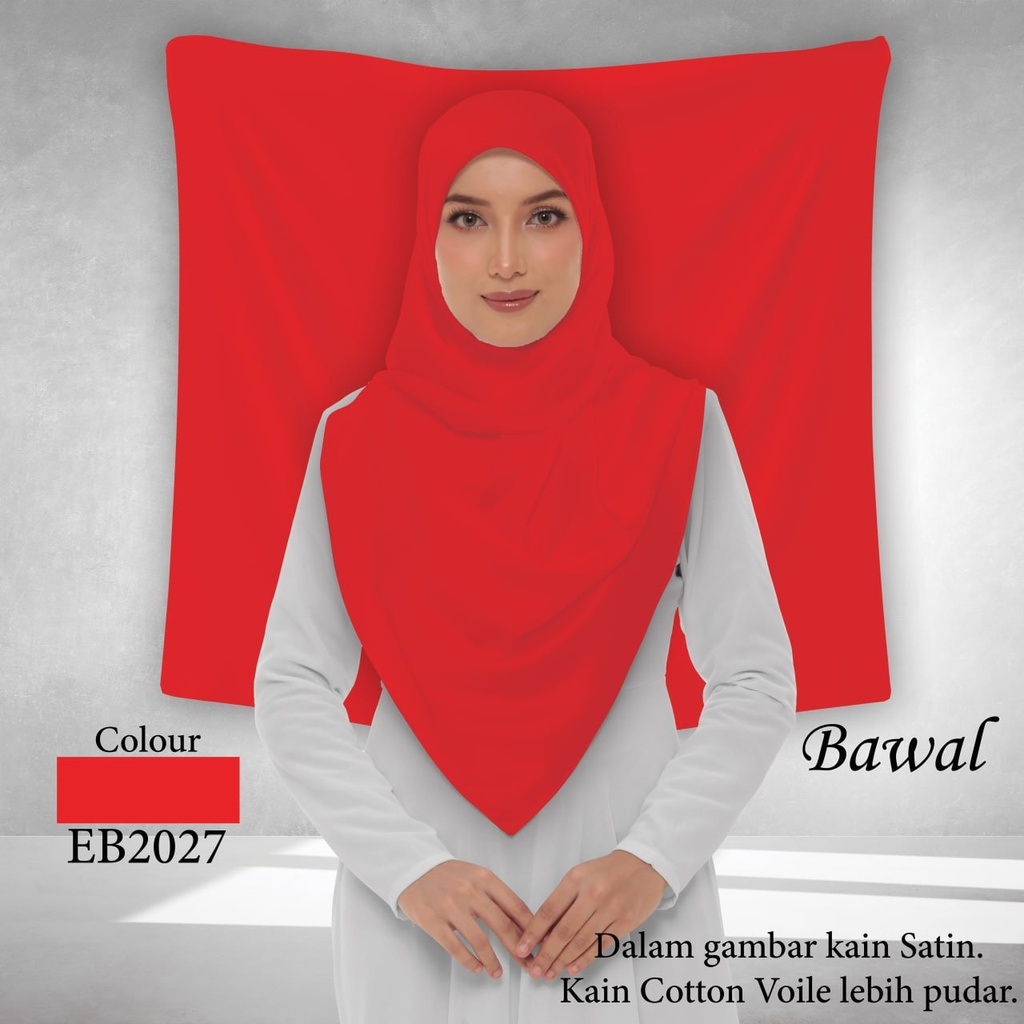 Bawal Plain EB2027 (Cotton Voile Premium, Taknak Curve, Taknak Border, Bidang 40" (Kids), Bawal Biasa (No Awning), Tak Tambah Nama, Taknak Giftcard)