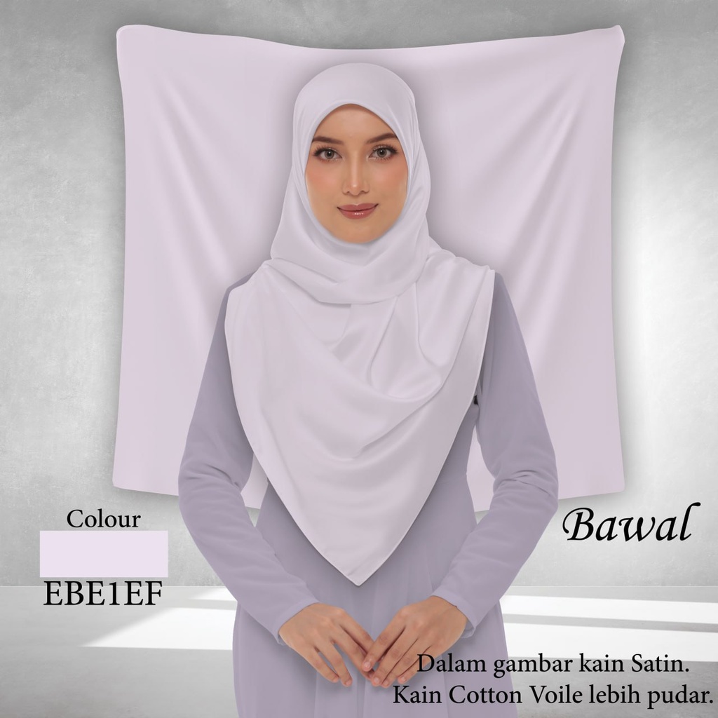 Bawal Plain EBE1EF (Cotton Voile Premium, Taknak Curve, Taknak Border, Bidang 40" (Kids), Bawal Biasa (No Awning), Tak Tambah Nama, Taknak Giftcard)