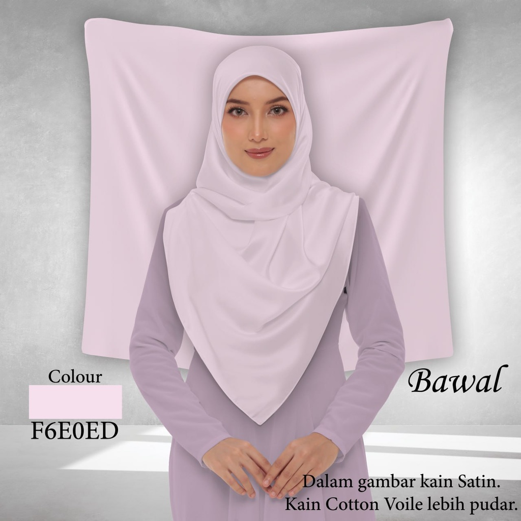 Bawal Plain F6E0ED (Cotton Voile Premium, Taknak Curve, Taknak Border, Bidang 40" (Kids), Bawal Biasa (No Awning), Tak Tambah Nama, Taknak Giftcard)