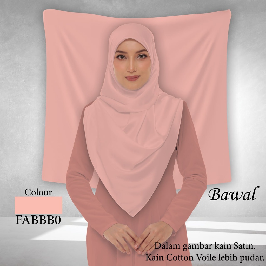 Bawal Plain FABBB0 (Cotton Voile Premium, Taknak Curve, Taknak Border, Bidang 40" (Kids), Bawal Biasa (No Awning), Tak Tambah Nama, Taknak Giftcard)