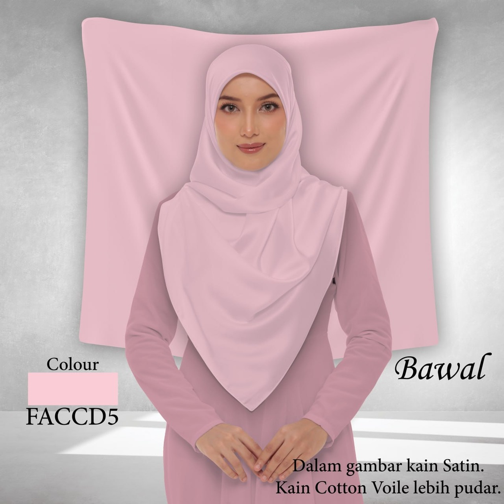 Bawal Plain FACCD5 (Cotton Voile Premium, Taknak Curve, Taknak Border, Bidang 40" (Kids), Bawal Biasa (No Awning), Tak Tambah Nama, Taknak Giftcard)