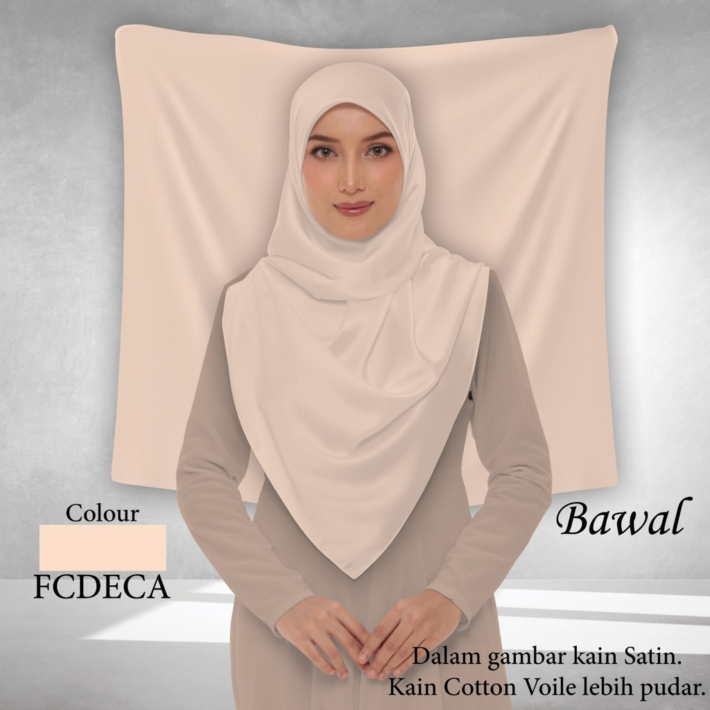 Bawal Plain FCDECA (Cotton Voile Premium, Taknak Curve, Taknak Border, Bidang 40" (Kids), Bawal Biasa (No Awning), Tak Tambah Nama, Taknak Giftcard)