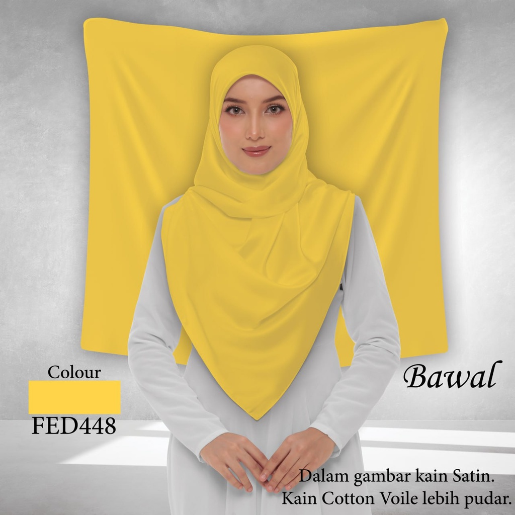 Bawal Plain FED448 (Cotton Voile Premium, Taknak Curve, Taknak Border, Bidang 40" (Kids), Bawal Biasa (No Awning), Tak Tambah Nama, Taknak Giftcard)