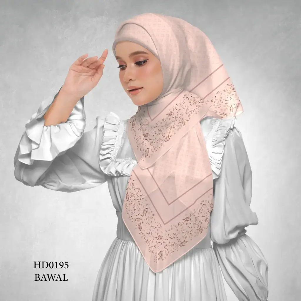 Afia Series in Pink (HD0195) (Cotton Voile Premium, Bidang 40" (Kids), Bawal Biasa (No Awning), Tak Tambah Nama, Taknak Giftcard)