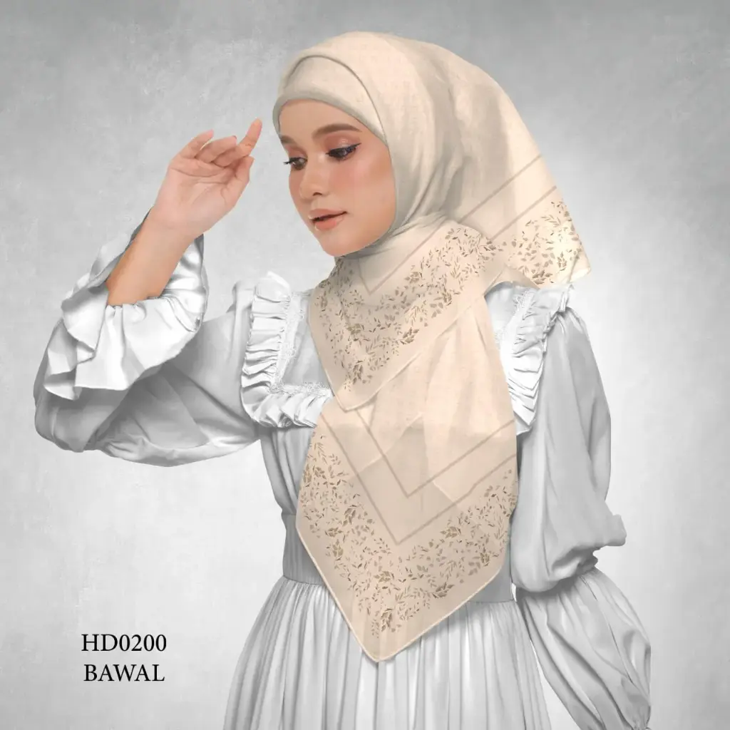 Afia Series in Nude (HD0200)  (Cotton Voile Premium, Bidang 40" (Kids), Bawal Biasa (No Awning), Tak Tambah Nama, Taknak Giftcard)