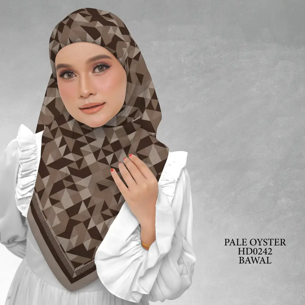 Atelier Series in Pale Oyster (HD0242) (Cotton Voile Premium, Bidang 40" (Kids), Bawal Biasa (No Awning), Tak Tambah Nama, Taknak Giftcard)