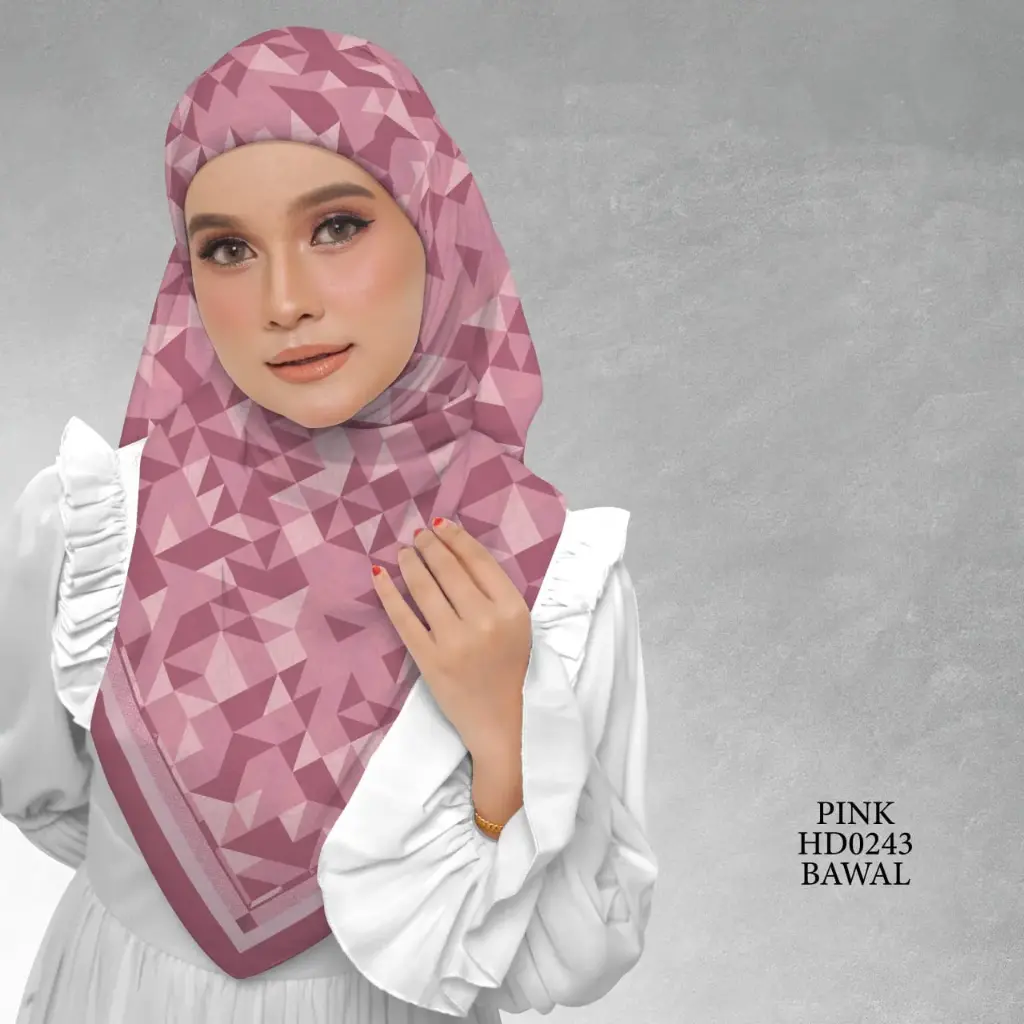 Atelier Series in Pink (HD0243) (Cotton Voile Premium, Bidang 40" (Kids), Bawal Biasa (No Awning), Tak Tambah Nama, Taknak Giftcard)