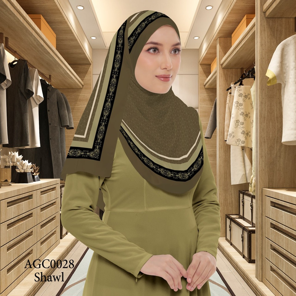 Tudung Shawl in AGC0028 (Standard 1.8m x 0.7m, Cotton Voile Premium, Tak Tambah Nama, Taknak Giftcard)