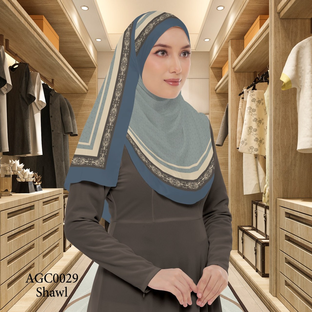 Tudung Shawl in AGC0029 (Standard 1.8m x 0.7m, Cotton Voile Premium, Tak Tambah Nama, Taknak Giftcard)