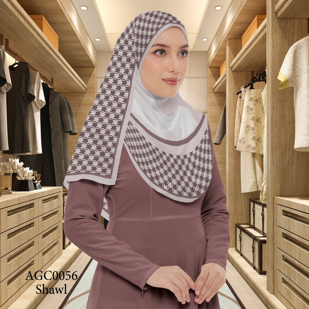 Tudung Shawl in AGC0056 (Standard 1.8m x 0.7m, Cotton Voile Premium, Tak Tambah Nama, Taknak Giftcard)