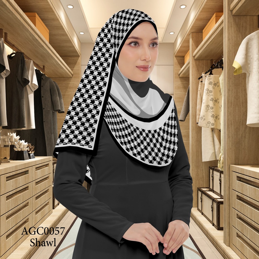 Tudung Shawl in AGC0057 (Standard 1.8m x 0.7m, Cotton Voile Premium, Tak Tambah Nama, Taknak Giftcard)
