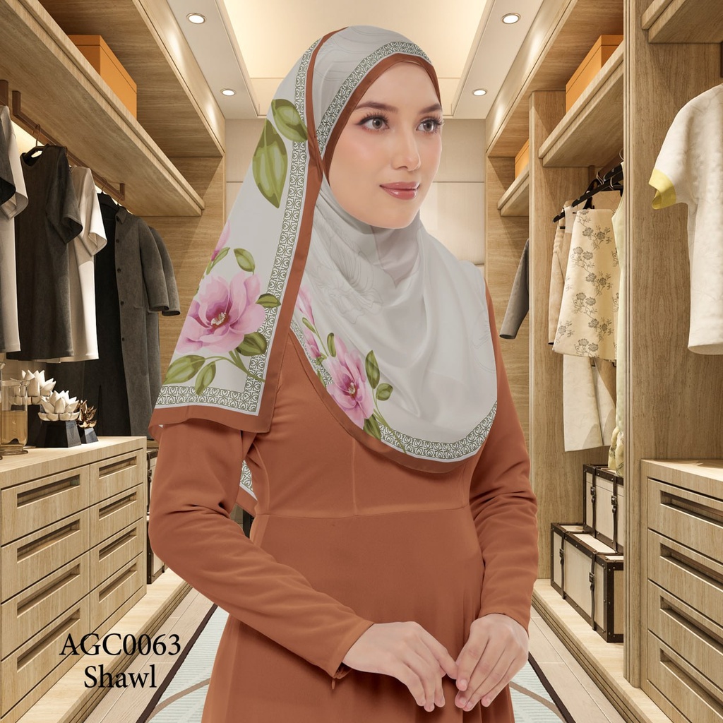 Tudung Shawl in AGC0063 (Standard 1.8m x 0.7m, Cotton Voile Premium, Tak Tambah Nama, Taknak Giftcard)