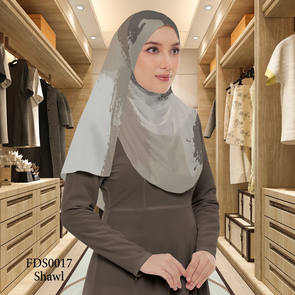 Tudung Shawl in FDS0017 (Standard 1.8m x 0.7m, Cotton Voile Premium, Tak Tambah Nama, Taknak Giftcard)