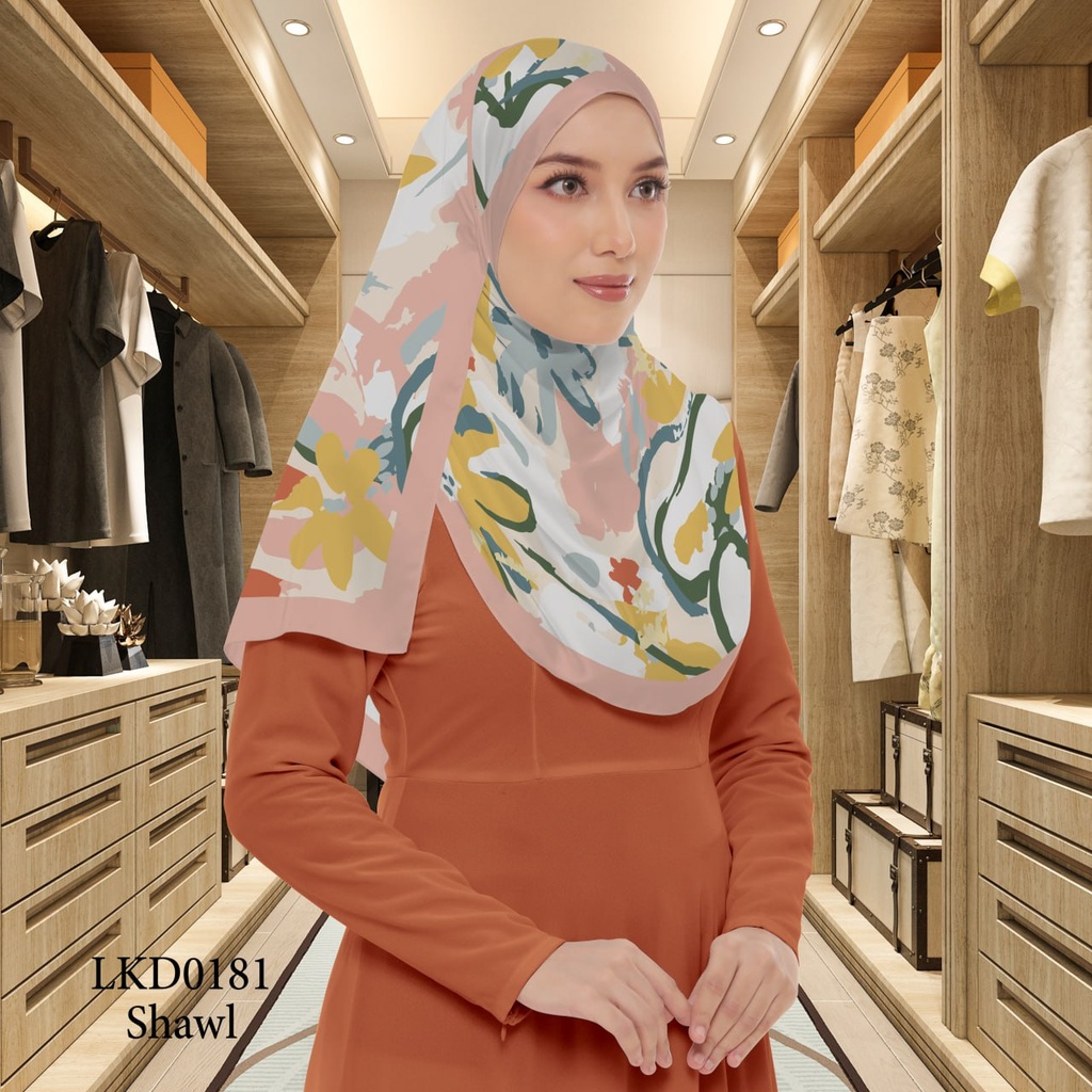 Tudung Shawl in LKD0181 (Standard 1.8m x 0.7m, Cotton Voile Premium, Tak Tambah Nama, Taknak Giftcard)