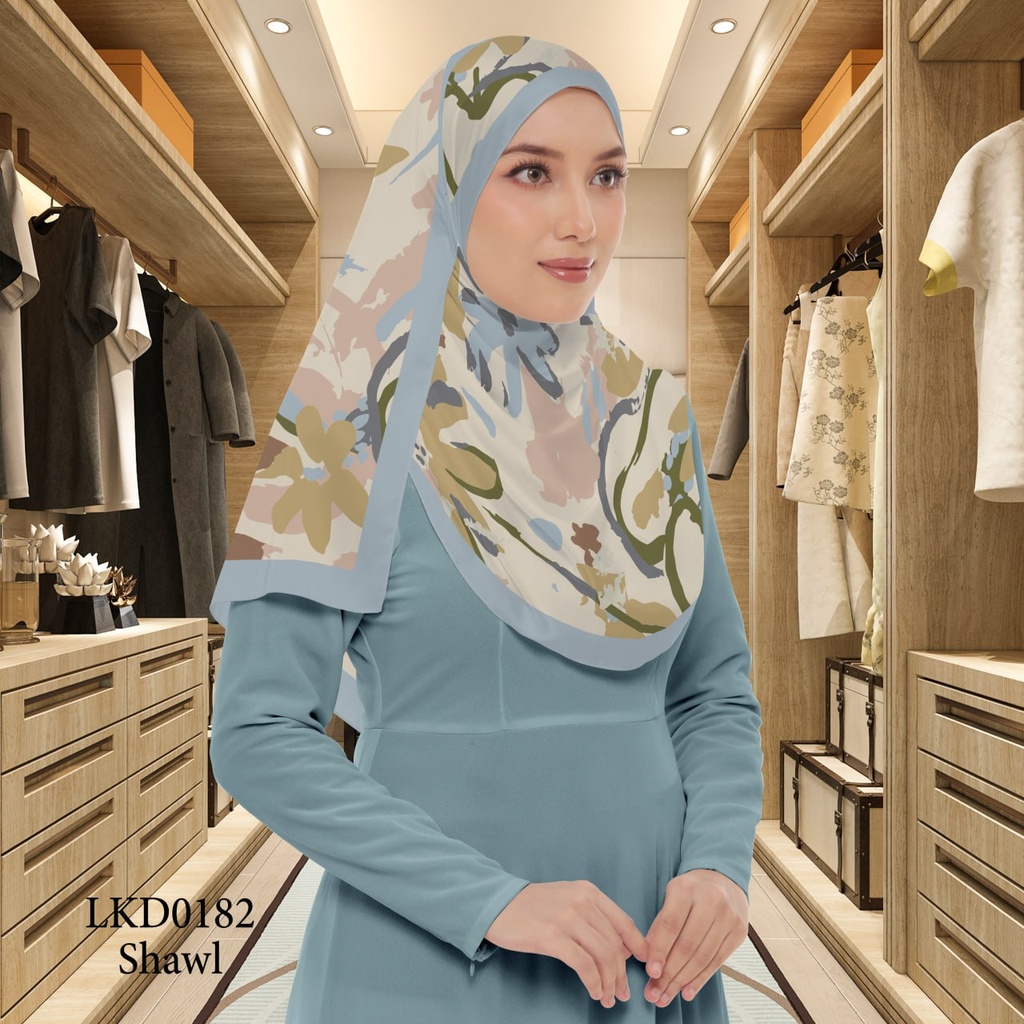 Tudung Shawl in LKD0182 (Standard 1.8m x 0.7m, Cotton Voile Premium, Tak Tambah Nama, Taknak Giftcard)