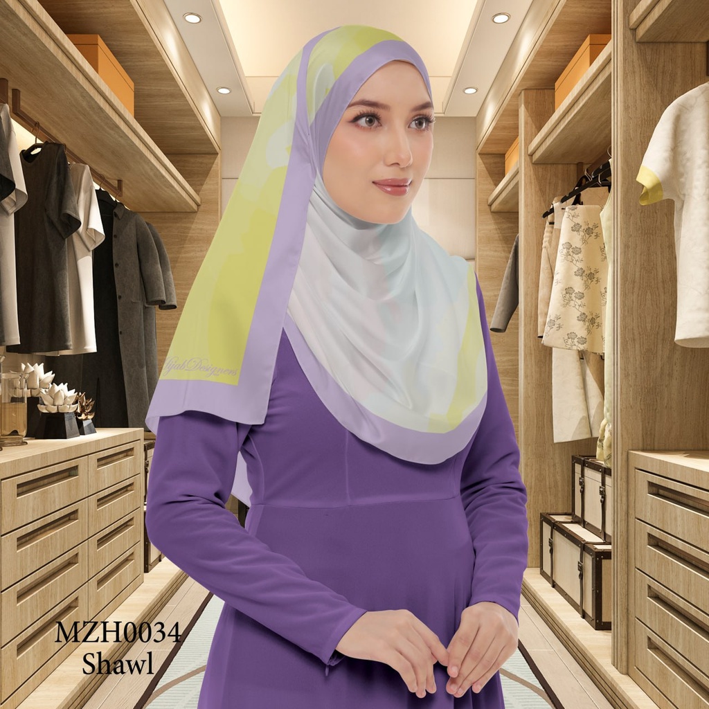 Tudung Shawl in MZH0034 (Standard 1.8m x 0.7m, Cotton Voile Premium, Tak Tambah Nama, Taknak Giftcard)