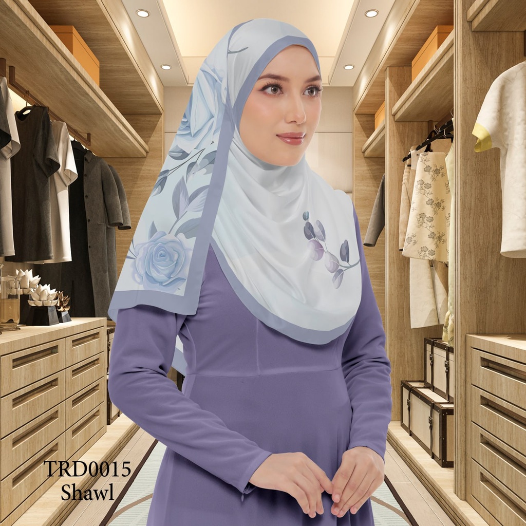 Tudung Shawl in TRD0015 (Standard 1.8m x 0.7m, Cotton Voile Premium, Tak Tambah Nama, Taknak Giftcard)
