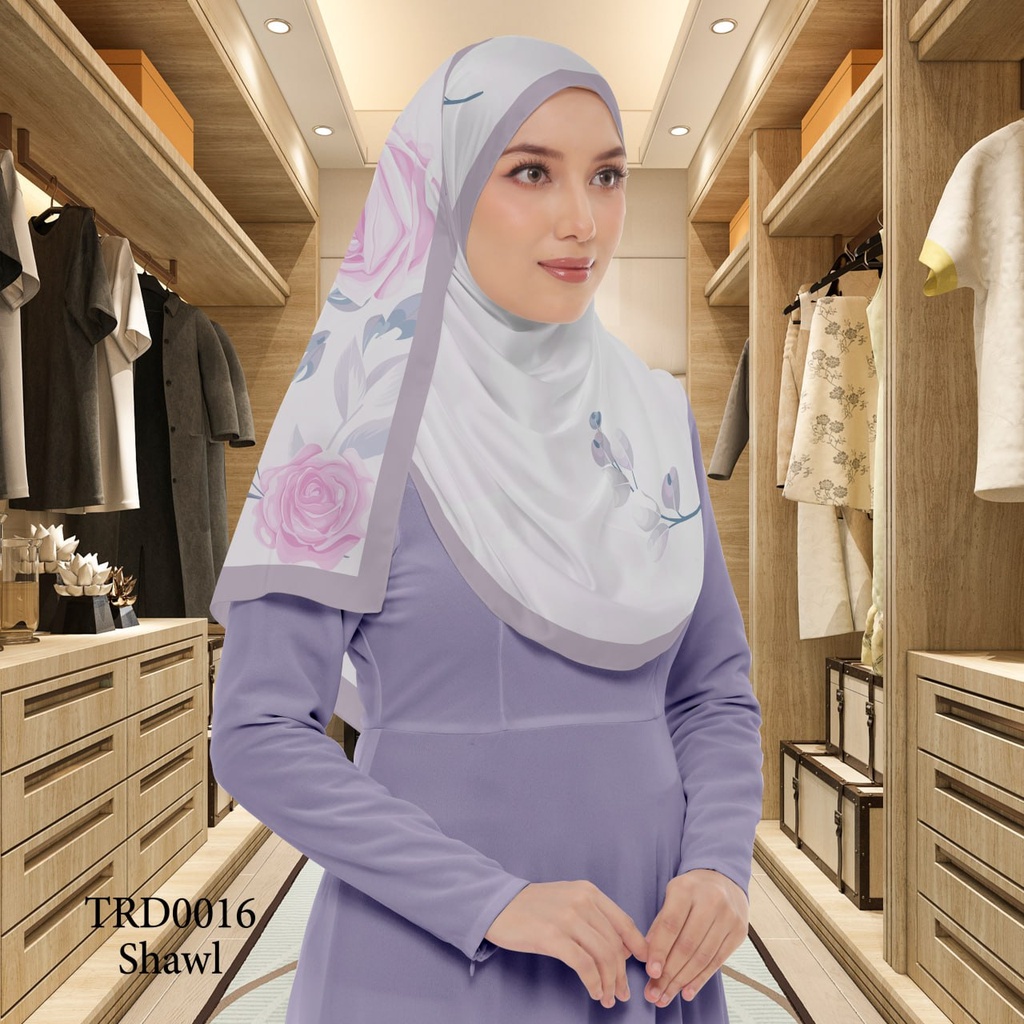 Tudung Shawl in TRD0016 (Standard 1.8m x 0.7m, Cotton Voile Premium, Tak Tambah Nama, Taknak Giftcard)