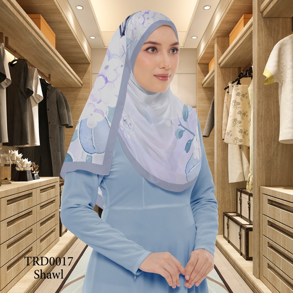 Tudung Shawl in TRD0017 (Standard 1.8m x 0.7m, Cotton Voile Premium, Tak Tambah Nama, Taknak Giftcard)